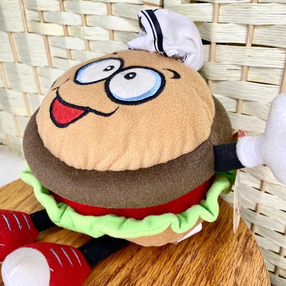 2016 Steak-N-Shake SIZZLE Burger Stuffed Plush Advertising Promo 12" With Tag - Picture 2 of 11